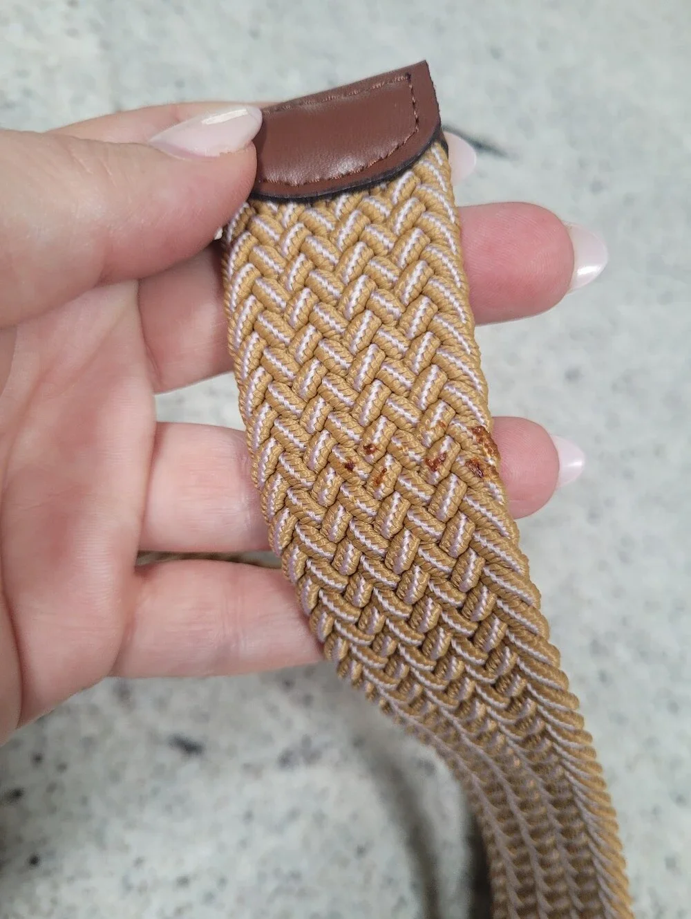Braided Stretch Belt Tan Brown Original Penguin Large 38-40 Leather